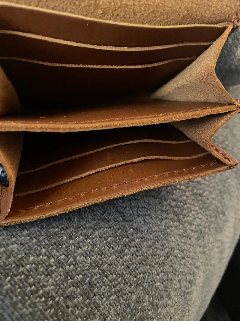 Leather Trifold Wallet - Tan